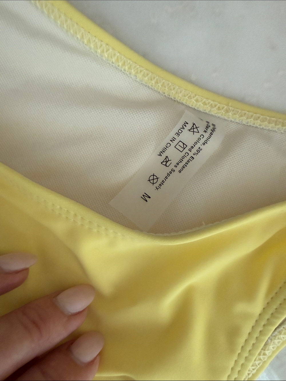 SHEIN Yellow Ruched Strap Triangle Bikini Set - Picture 6 of 6